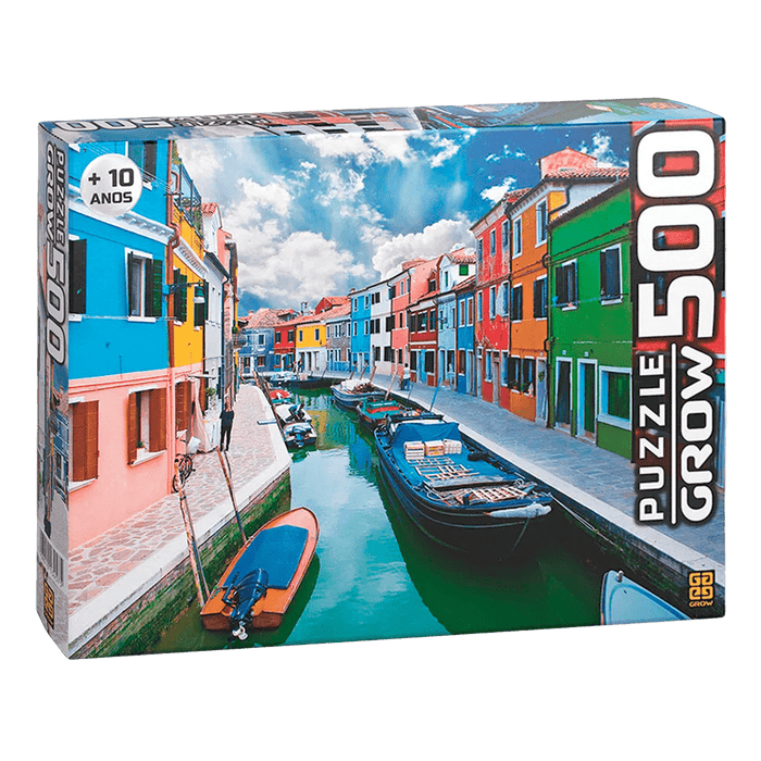 Puzzle 500 peças Canal de Burano / Puzzle 500 Parts Burano Channel - Grow