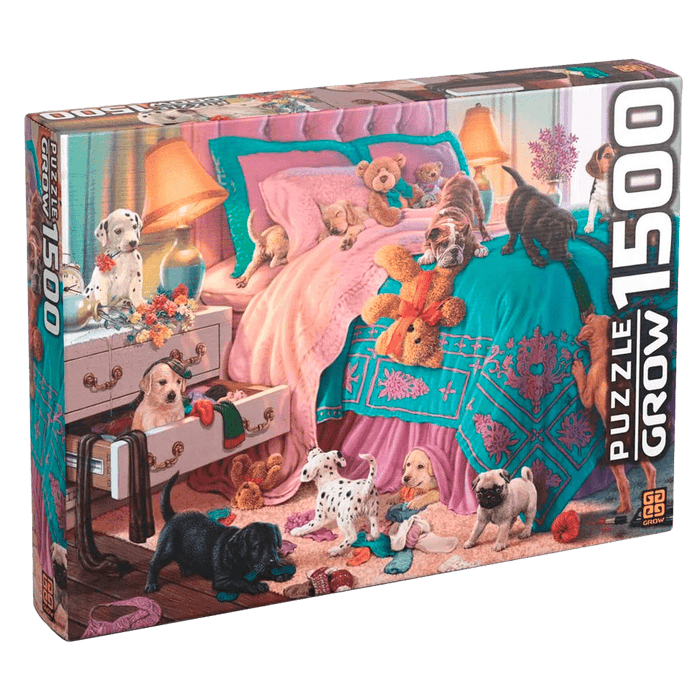 Puzzle 1500 peças Filhotes em Ação / Puzzle 1500 pieces puppies in action - Grow