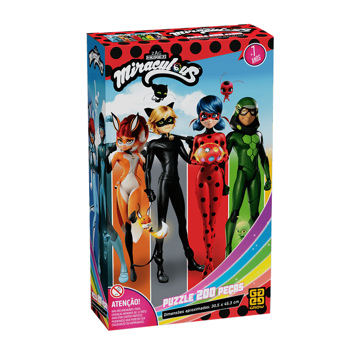 Puzzle 200 peças Miraculous / Puzzle 200 pieces miraculous - Grow