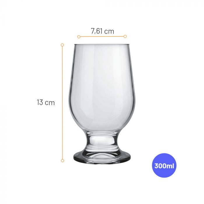 Jogo De Taças Para Cerveja Paulista Nadir 300ml Com 24 Peças / Glass for beer paulista Nadir 300ml with 24 pieces - Nadir Figueiredo