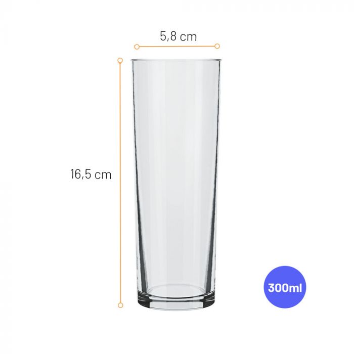 Jogo De Copos Tubo Nadir Cylinder 320ml Com 24 Peças / Set of Glasss Tube Cylinder 320ml with 24 pieces - Nadir Figueiredo