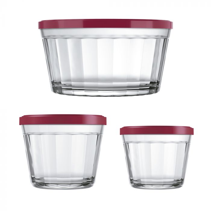 Conjunto De Tigelas Copo Americano Com Tampa Vermelha 5 Peças / Set of bowls American cup with red lid 5 pieces - Nadir Figueiredo