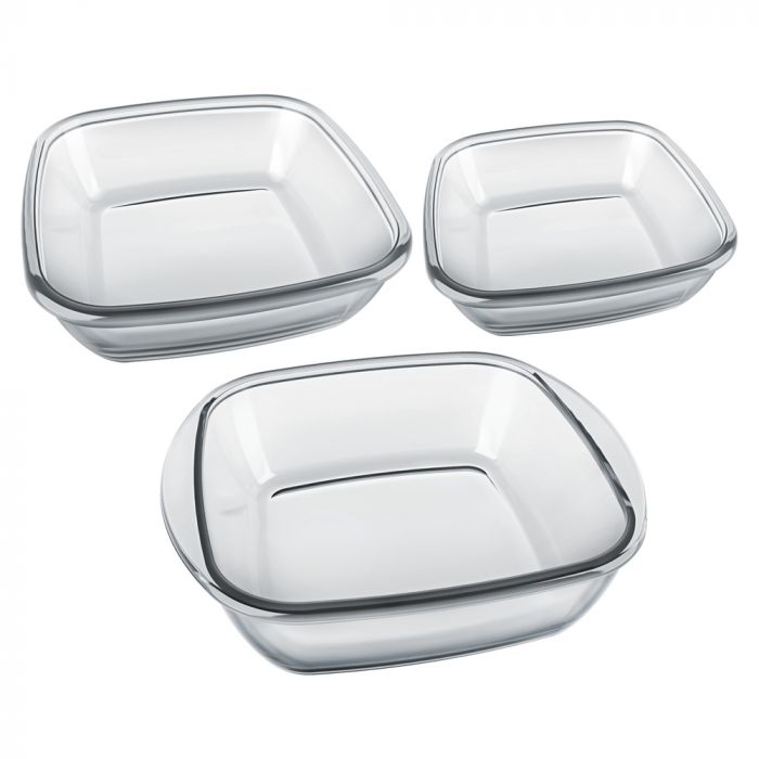 Conjunto De Assadeiras Quadradas Sempre Com 3 Peças / Set of square breaders always with 3 pieces - Nadir Figueiredo