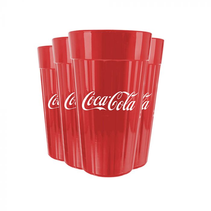 Jogo Copo Americano 450ml Coca-cola Com 4 Peças / Set American Glass 450ml Coca-Cola with 4 pieces - Nadir Figueiredo