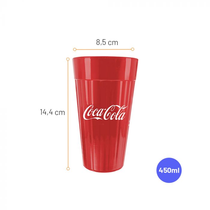 Jogo Copo Americano 450ml Coca-cola Com 4 Peças / Set American Glass 450ml Coca-Cola with 4 pieces - Nadir Figueiredo