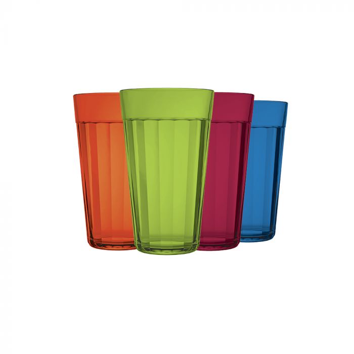 Jogo Copo Americano Colors 450ml Com 4 Peças / Set American Glass Colors 450ml with 4 pieces - Nadir Figueiredo