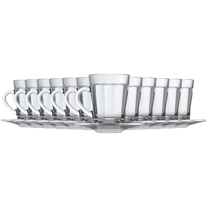 Jogo De Xícaras Com Pires Copo Americano Com 12 Peças / Glasss set with saucers American cup with 12 pieces - Nadir Figueiredo