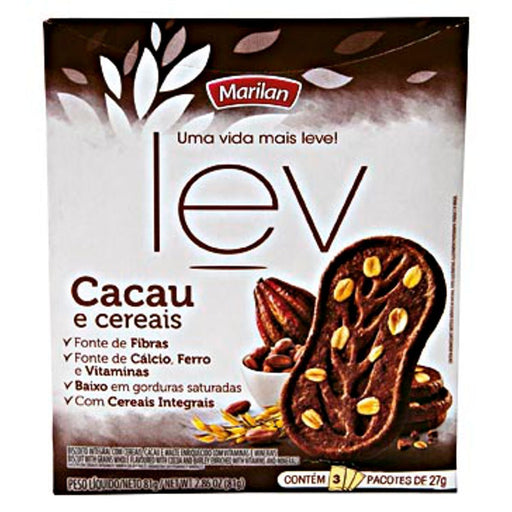 Biscoito MARILAN Lev Cacau e Cereais 81g