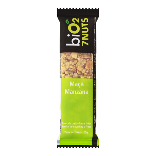 Barra de Fruta Orgânica Sabor Castanha e Maçã 7 Nuts BIO2 25g