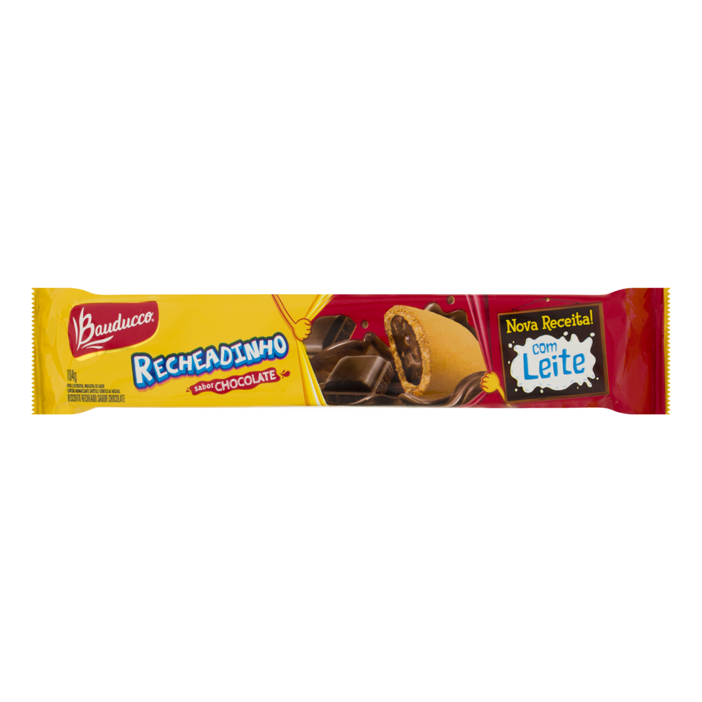 Biscoito recheadinho bauducco chocolate 104g oferta na Extrabom  Supermercados