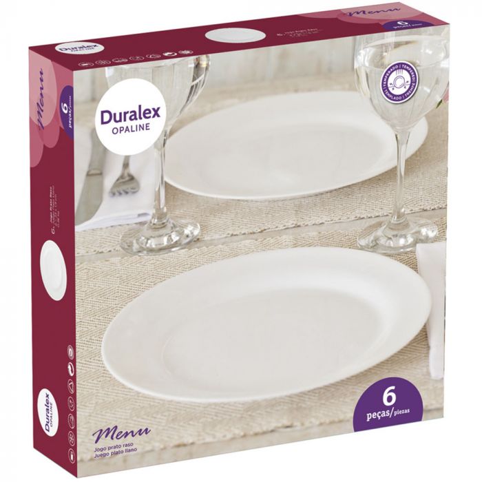 Jogo De Pratos Rasos Nadir Opaline Menu Com 6 Peças / Shallow Plate Set Nadir Opaline Menu with 6 Pieces - Nadir Figueiredo