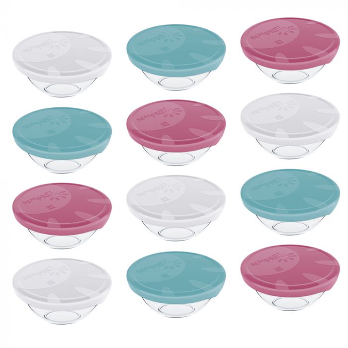 Jogo De Tigelas Com Tampa Plástica Sempre 500ml Com 12 Peças / Set of bowls with always 500ml plastic cover with 12 pieces - Nadir Figueiredo