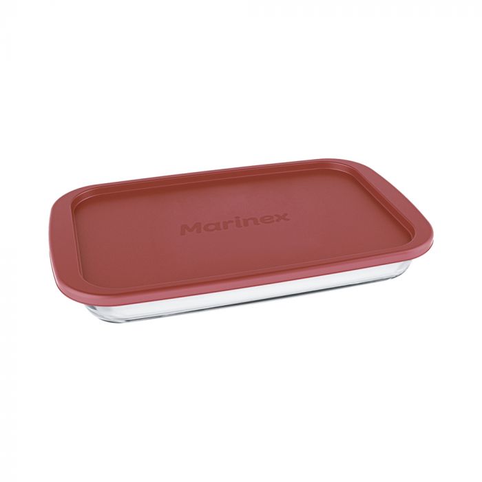 Assadeira Retangular Marinex Com Tampa Plástica 2,9l / Marinex rectangular baking sheet with plastic cap 2.9L - Nadir Figueiredo