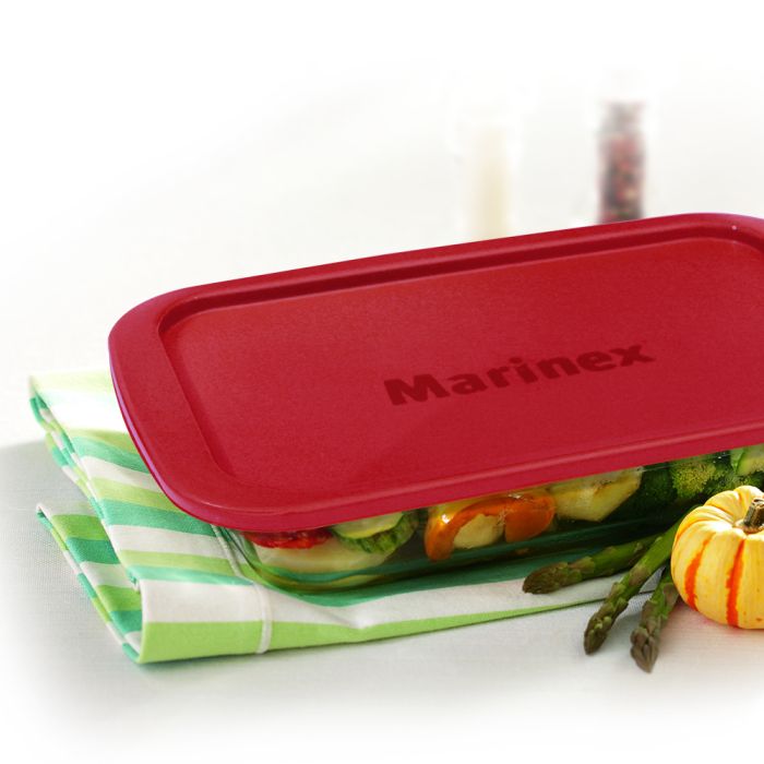 Assadeira Retangular Marinex Com Tampa Plástica 2,9l / Marinex rectangular baking sheet with plastic cap 2.9L - Nadir Figueiredo