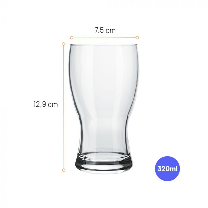 Jogo De Copos Para Cerveja Frevo Nadir 320ml Com 24 Peças / Set of glasses for beer Frevo Nadir 320ml with 24 pieces - Nadir Figueiredo