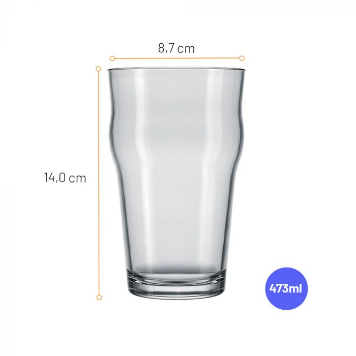 Jogo De Copos Para Cerveja Stout Nadir 473ml Com 6 Peças / Set of Glasss for Beer Stout Nadir 473ml with 6 pieces - Nadir Figueiredo