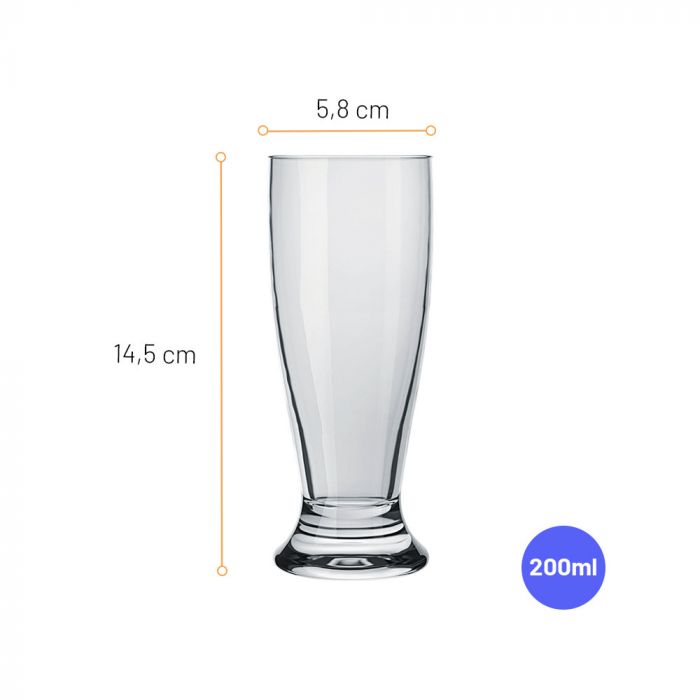 Jogo De Copos Para Cerveja Nadir Munich 200ml Com 6 Peças / Glasss for Beer Glasss Nadir Munich 200ml with 6 pieces - Nadir Figueiredo