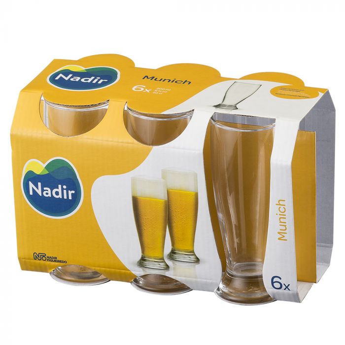 Jogo De Copos Para Cerveja Nadir Munich 200ml Com 6 Peças / Glasss for Beer Glasss Nadir Munich 200ml with 6 pieces - Nadir Figueiredo