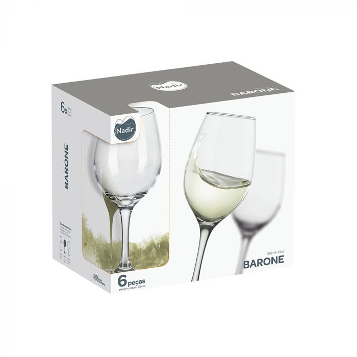 Jogo De Taças Nadir Barone 385ml Com 6 Peças / Glass set Nadir Barone 385ml with 6 pieces - Nadir Figueiredo