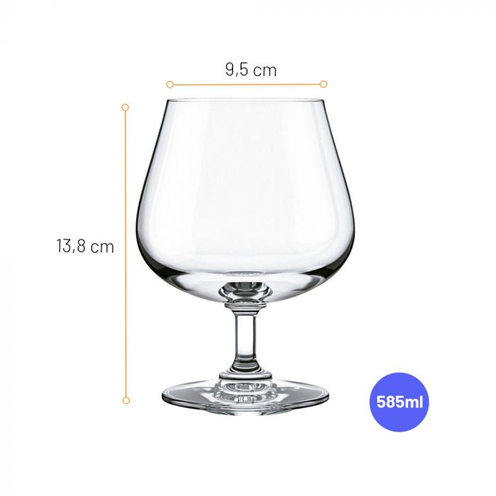 Jogo De Taças De Cristal Para Conhaque Nadir 585ml Com 6 Peças / Crystal Glass Set for Cognac Nadir 585ml with 6 Pieces - Nadir Figueiredo