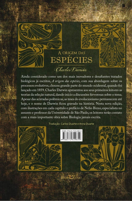 A origem das espécies: A origem das espécies por meio da seleção natural ou a preservação das raças favorecidas na luta pela vida (Português) Capa dura