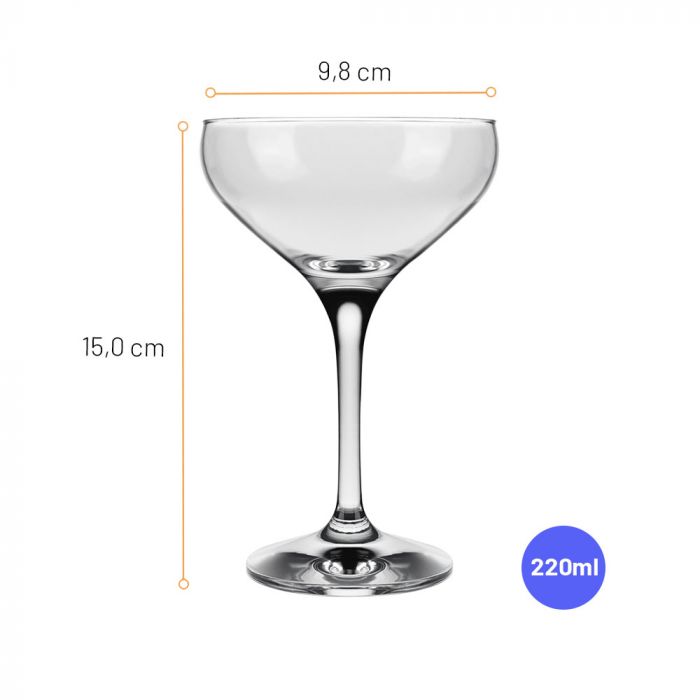 Jogo De Taças Para Coquetel Nadir Mistic 220ml Com 6 Peças / Glass set for cocktail Nadir Mistic 220ml with 6 pieces - Nadir Figueiredo