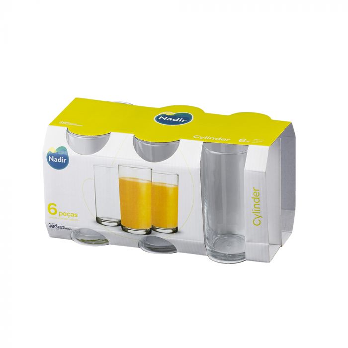 Jogo De Copos Cylinder Nadir 350ml Com 6 Peças / Cylinder Nadir 350ml Glasss with 6 Pieces - Nadir Figueiredo