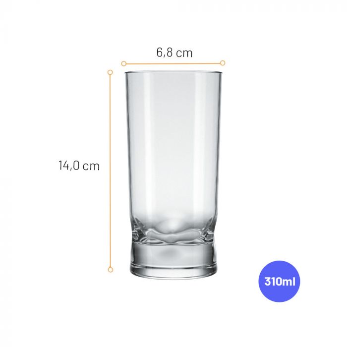 Jogo De Copos Nadir Amassadinho Long Drink 310ml Com 6 Peças / Play of Glasss Nadir Machessadinho Long Drink 310ml with 6 pieces - Nadir Figueiredo