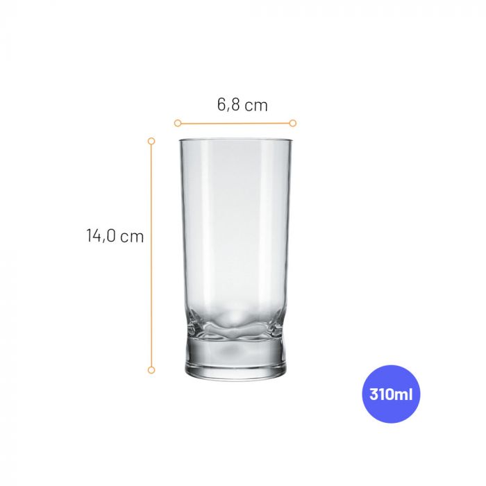 Jogo De Copos Nadir Amassadinho Long Drink 310ml Com 12 Peças / Glass set Nadir Machessadinho Long Drink 310ml with 12 pieces - Nadir Figueiredo