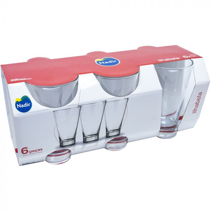 Jogo De Copos Nadir Ilhabela Long Drink 400ml Com 6 Peças / Glass set Nadir Ilhabela Long Drink 400ml with 6 pieces - Nadir Figueiredo