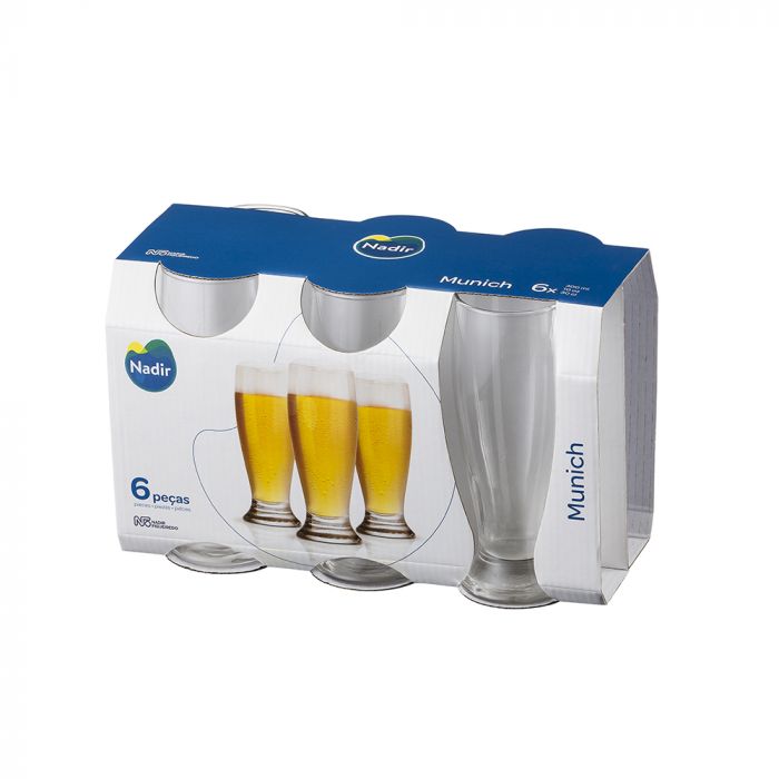 Jogo De Copos Para Cerveja Nadir Munich 300ml Com 6 Peças / Glasss for Beer Glasss Nadir Munich 300ml with 6 pieces - Nadir Figueiredo