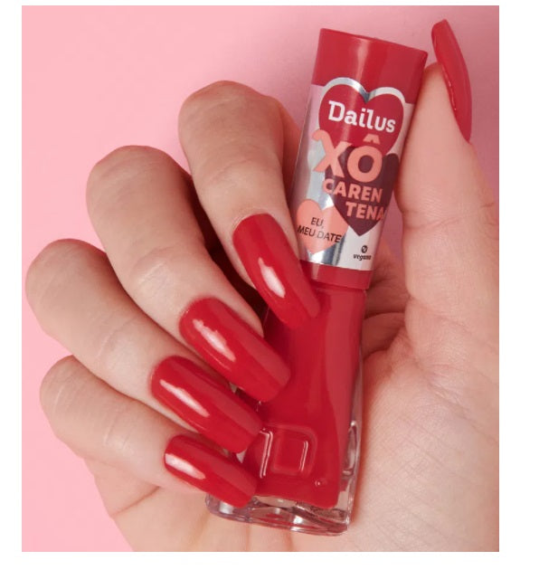 Brazilian Original Dailus Xô Carentena Nail Polish Kit 6 Colors Red Set Beauty Art