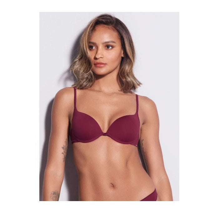 Hope Touch Push Up Bra Microfiber Wine Underwear w/ Support Brazilian Original