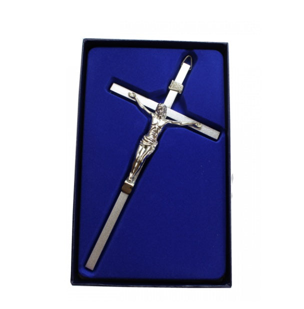 Brazilian Original Metal Wall Crucifix 21cm Religious Articles Decoration Collectible