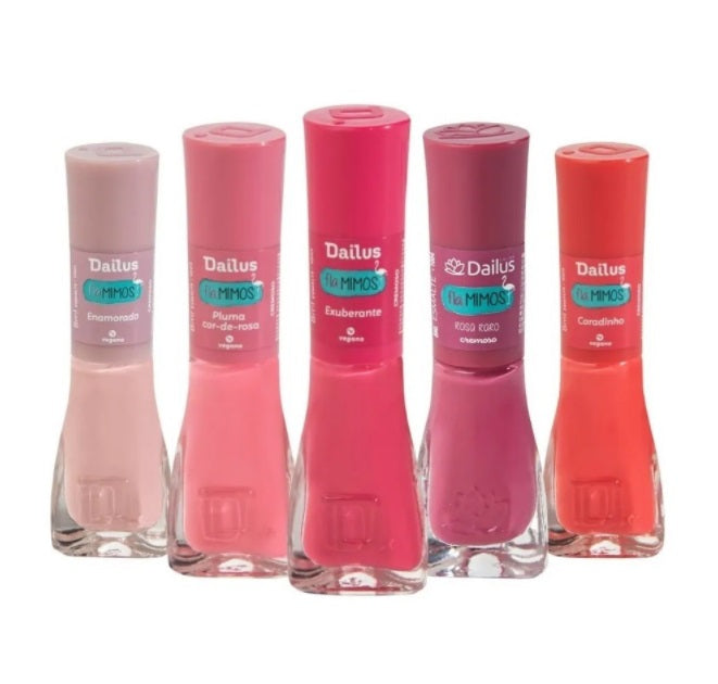 Brazilian Original Dailus Fla-mimos Nail Polish Set Kit 5 Colors Beauty Art