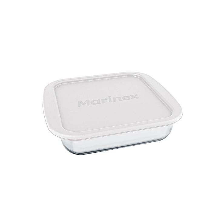 Assadeira Quadrada Marinex Com Tampa Plástica 1,1l / Marinex Square Baking sheet with 1,1L plastic lid - Nadir Figueiredo