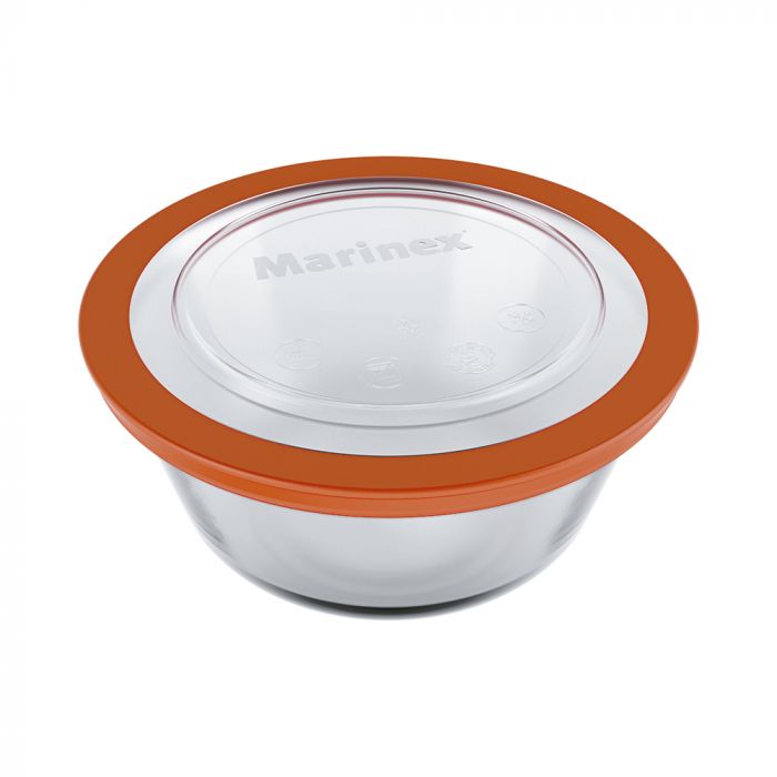 Tigela Redonda Com Tampa Plástica Marinex Pratica 1,2l / Round bowl with plastic cover Marinex practices 1.2L - Nadir Figueiredo