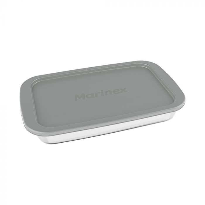 Assadeira Retangular Com Tampa Plástica Marinex 2,2l / Rectangular baking sheet with marinex plastic cover 2.2L - Nadir Figueiredo