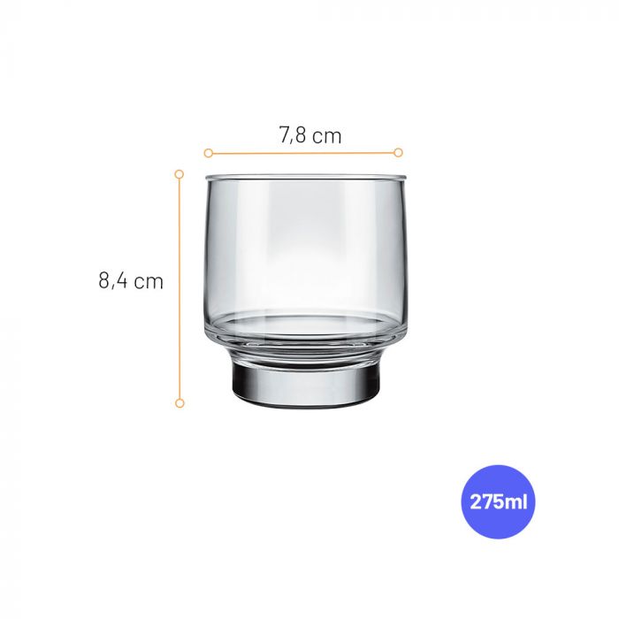 Jogo De Copos Rocks Sm Firenze 275ml Com 6 Peças / SM Firenze 275ml Rocks Glasss with 6 Pieces - Nadir Figueiredo