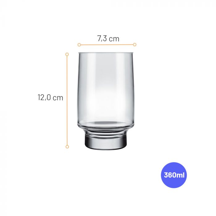 Jogo De Copos Sm Firenze Long Drink 360ml Com 6 Peças / SM Firenze Long Drink 360ml Glasss with 6 Pieces - Nadir Figueiredo