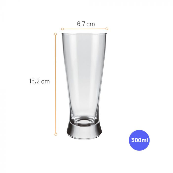 Jogo De Copos Para Cerveja Sm Lager 300ml Com 6 Peças / Glasss for Beer Glasss SM Lager 300ml with 6 pieces - Nadir Figueiredo