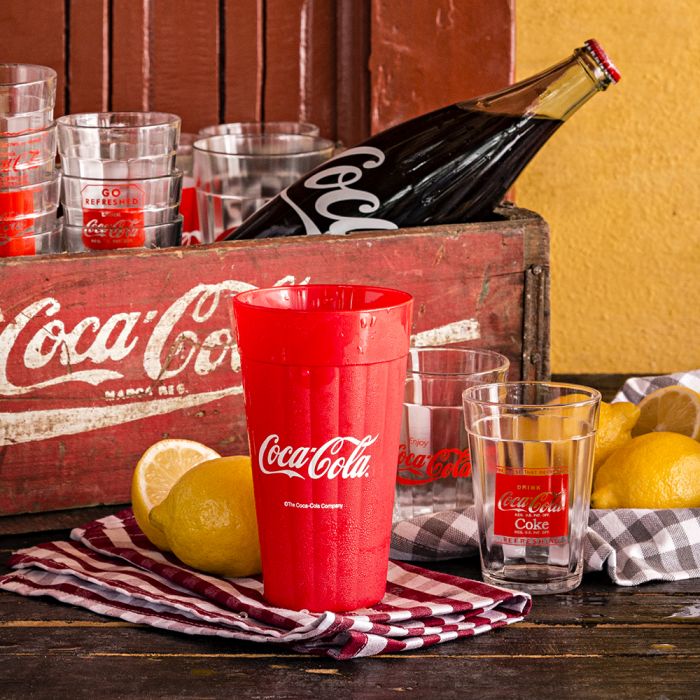 Jogo Copo Americano 450ml Coca-cola Com 4 Peças / Set American Glass 450ml Coca-Cola with 4 pieces - Nadir Figueiredo