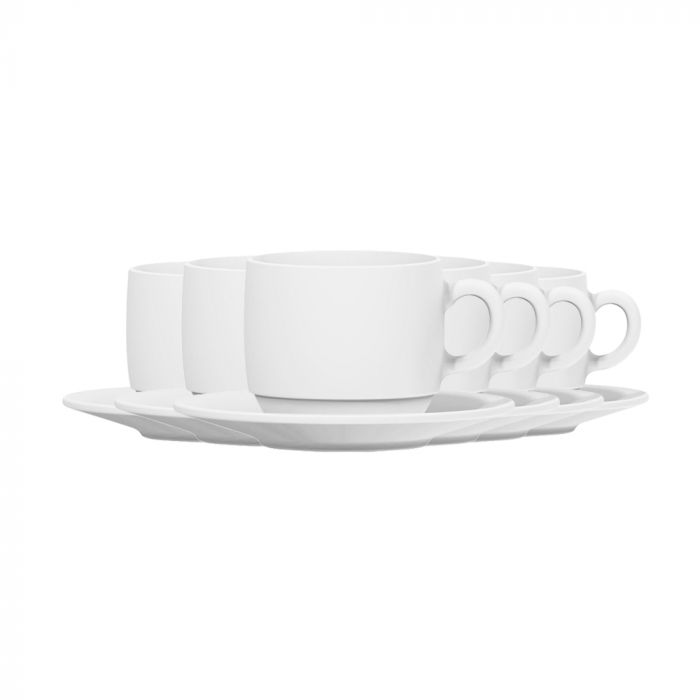 Jogo De 6 Xícaras Com Pires Para Chá Nadir Opaline 240ml / Set of 6 cups with saucers for tea Nadir Opaline 240ml - Nadir Figueiredo