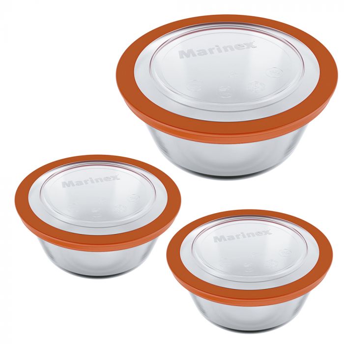 Conjunto De Tigelas Com Tampa Plástica Marinex Pratica Com 3 Peças / Set of bowls with marinex plastic cap practices with 3 pieces - Nadir Figueiredo