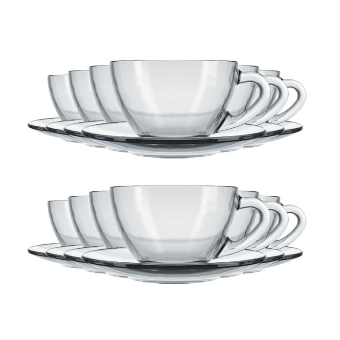 Jogo De Xícaras Para Chá Com Pires Astral 240ml Com 6 Peças / Glasss set for tea with astral saucer 240ml with 6 pieces - Nadir Figueiredo